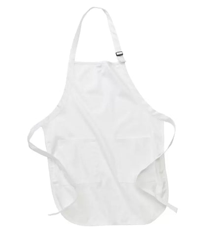 ATC™ Everyday Full Length Apron with Soil Release Finish Durable 100% Cotton Protection - White - Aprons