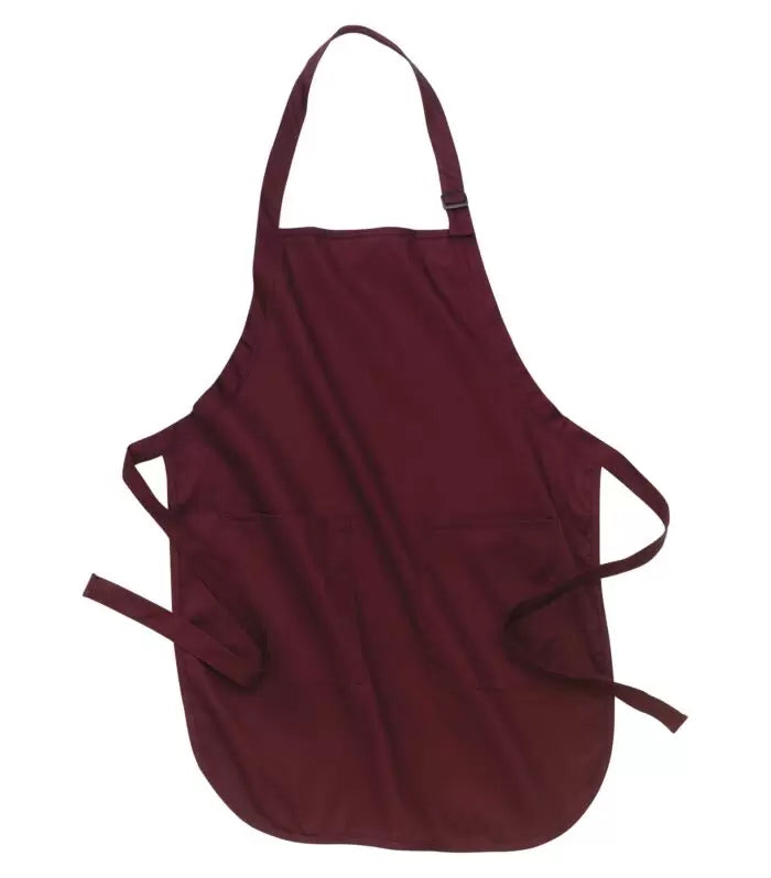 ATC™ Everyday Full Length Apron with Soil Release Finish Durable 100% Cotton Protection - Maroon - Aprons