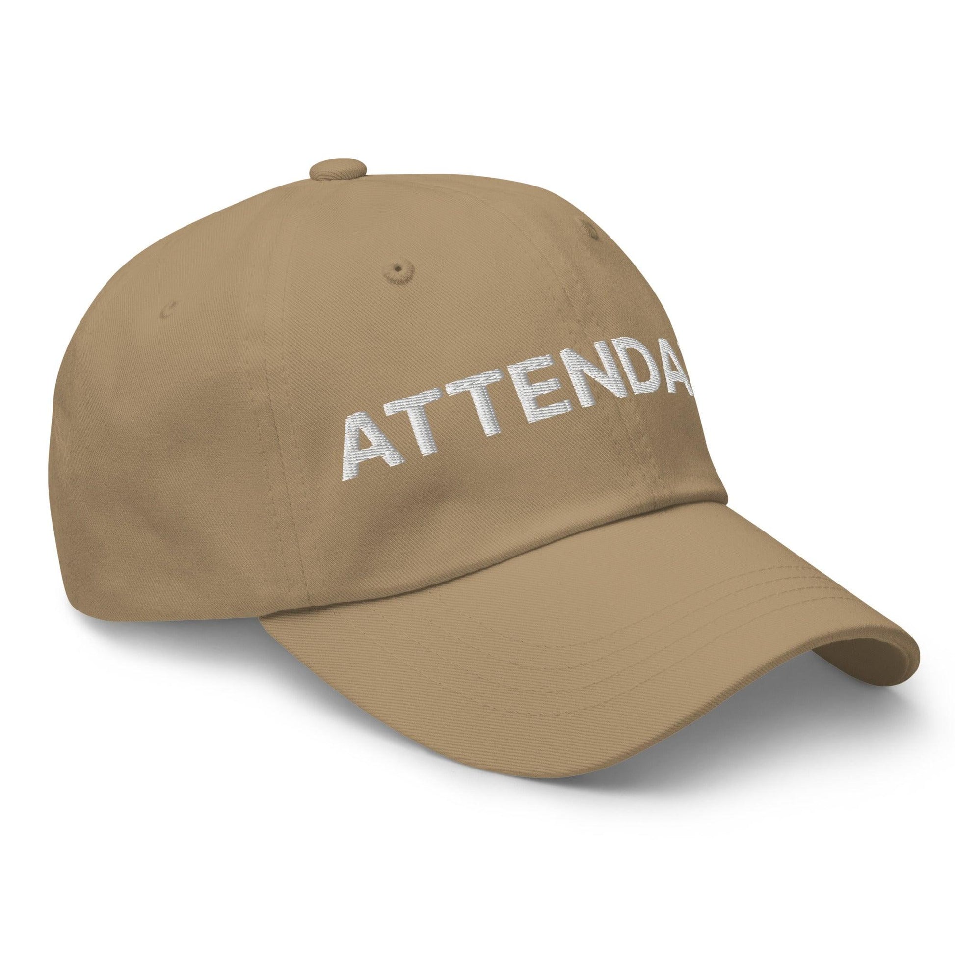 Khaki attendant uniform embroidered work embroidered dad hat for professional attire