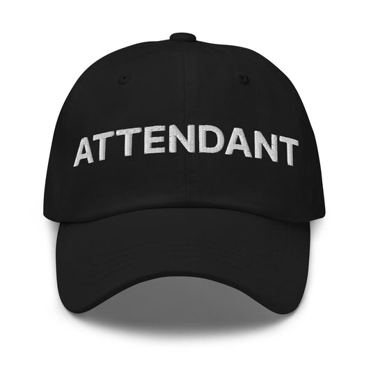 Attendant Uniform Work Embroidered Dad Hat - Black