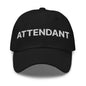 Black attendant uniform embroidered work pressed dad hat with Attendant embroidery