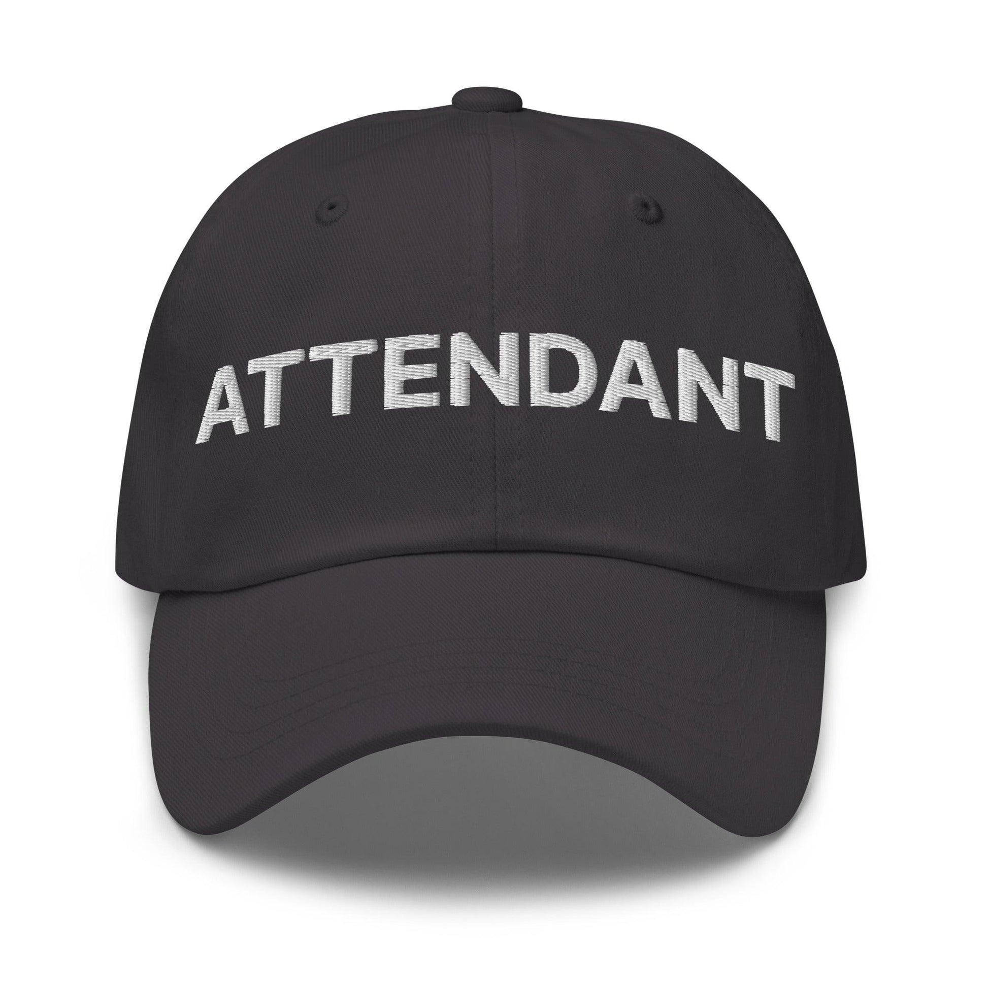 Black attendant uniform embroidered work embroidered dad hat with ATTENDANT embroidery