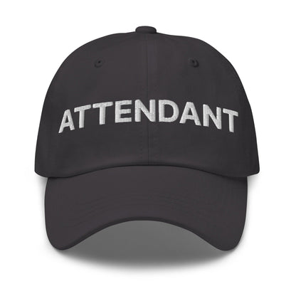 Black attendant uniform embroidered work embroidered dad hat with ATTENDANT embroidery