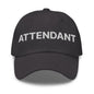 Black attendant uniform embroidered work embroidered dad hat with ATTENDANT embroidery