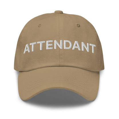 Khaki attendant uniform embroidered work embroidered dad hat for staff