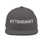 Attendant Uniform Work Embroidered Flat Bill Brim Snapback Hat - Dark Grey
