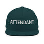 Attendant Uniform Work Embroidered Flat Bill Brim Snapback Hat - Spruce