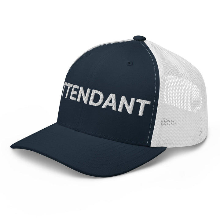 Attendant Work Block Embroidered Mesh Trucker Hat
