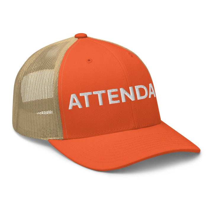 Attendant Work Block Embroidered Mesh Trucker Hat