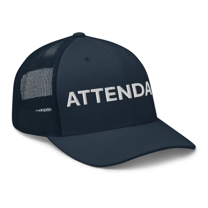 Attendant Work Block Embroidered Mesh Trucker Hat
