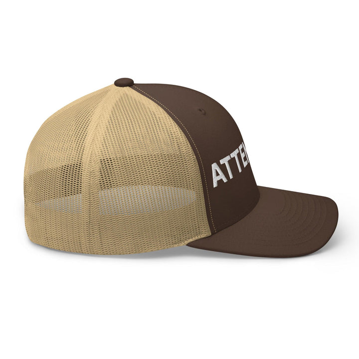 Attendant Work Block Embroidered Mesh Trucker Hat