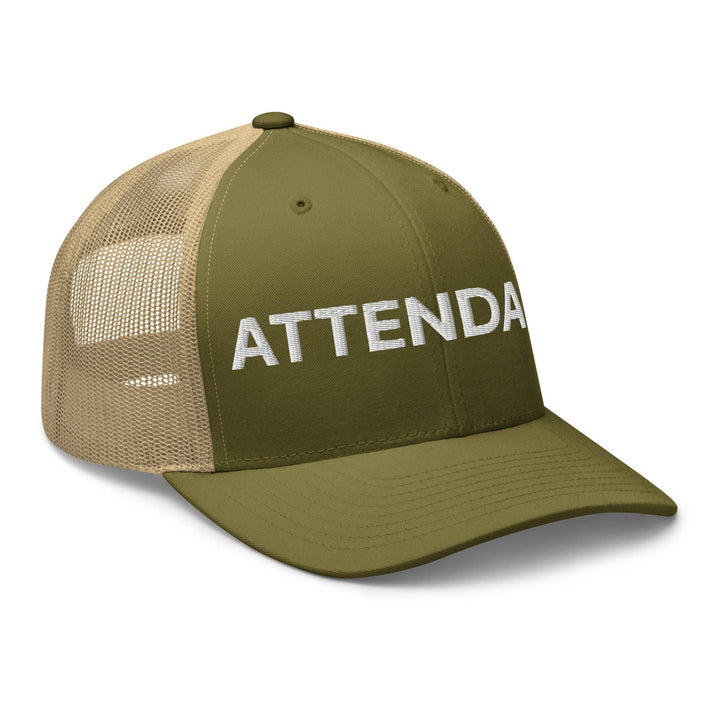 Attendant Work Block Embroidered Mesh Trucker Hat