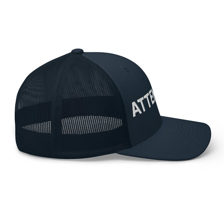 Attendant Work Block Embroidered Mesh Trucker Hat