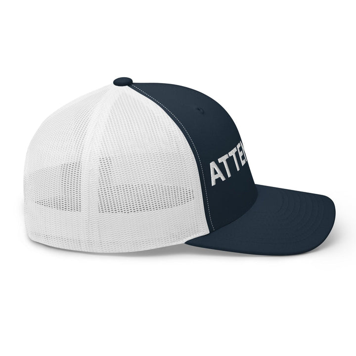 Attendant Work Block Embroidered Mesh Trucker Hat
