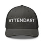 Attendant Work Block Embroidered Mesh Trucker Hat - Charcoal