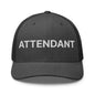Attendant Work Block Embroidered Mesh Trucker Hat - Dark Heather Gray