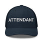 Attendant Work Block Embroidered Mesh Trucker Hat - Navy