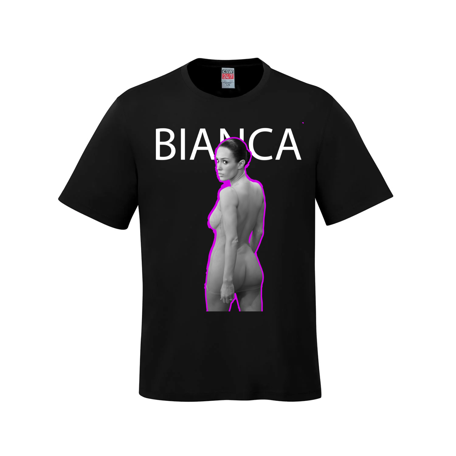 The B Effect: Bianca’s Grammy Moment - Hot Pink Outline T-Shirt - Black / Small