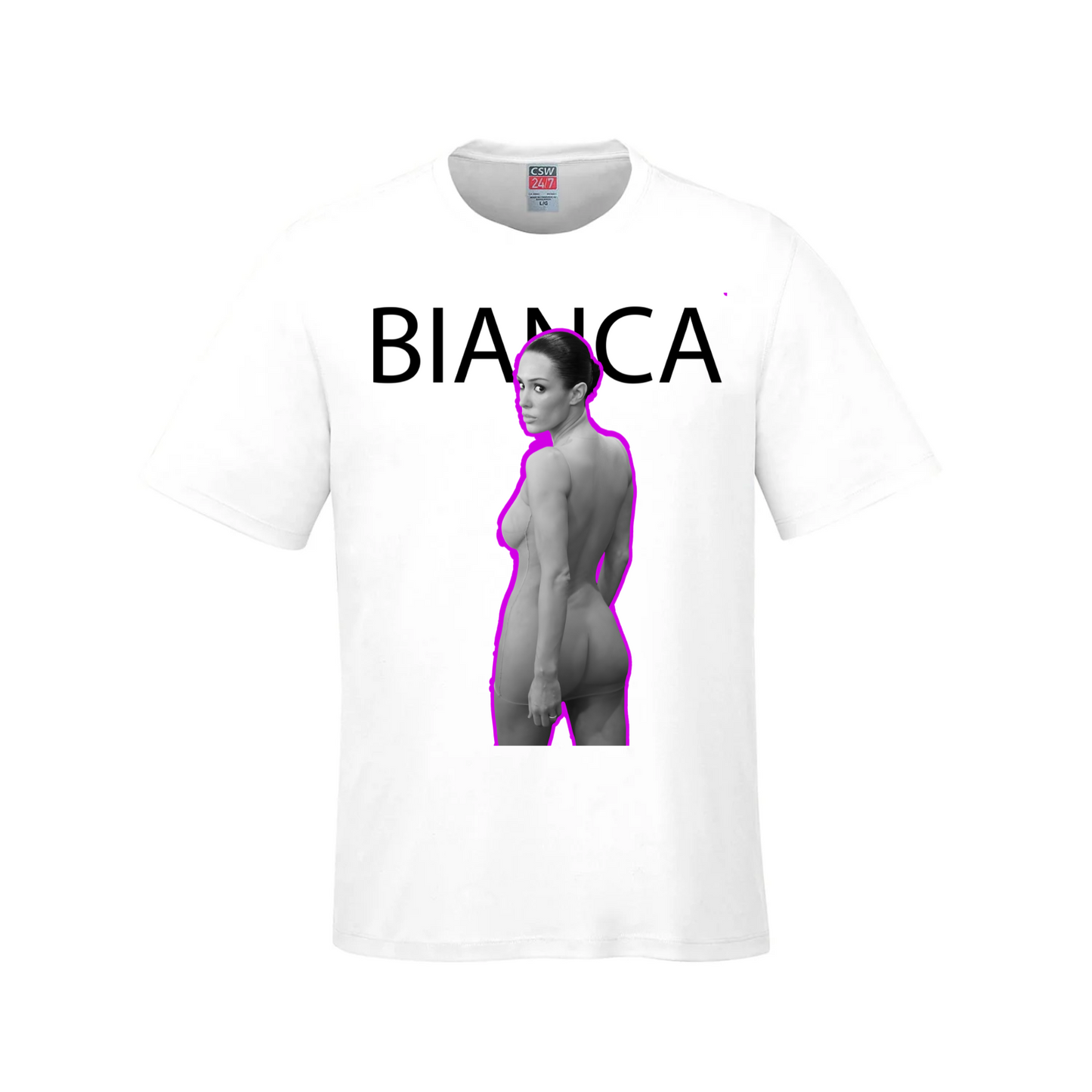 The B Effect: Bianca’s Grammy Moment - Hot Pink Outline T-Shirt - White / Small