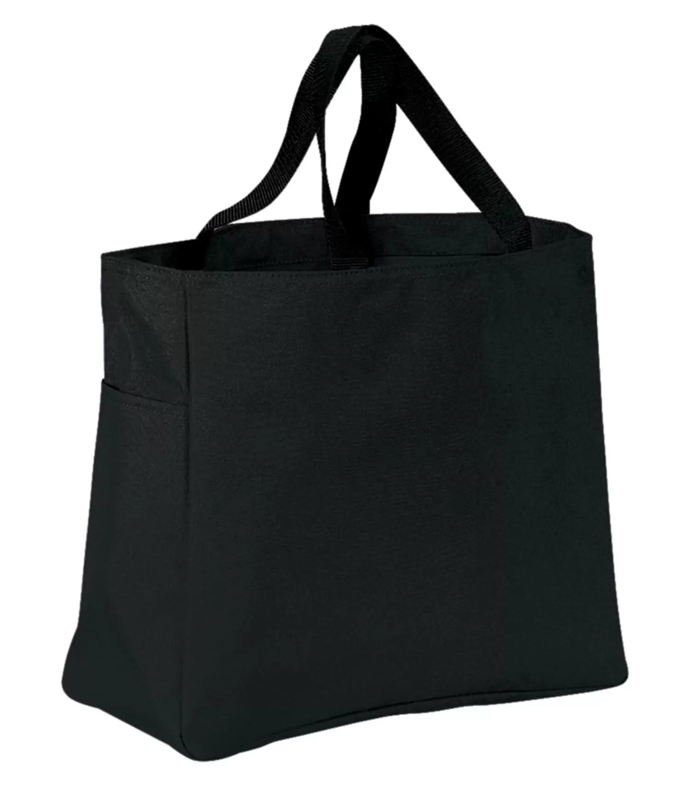 Durable 18 L Everyday Essential Reusable Tote Bag with Side Pocket - Black
