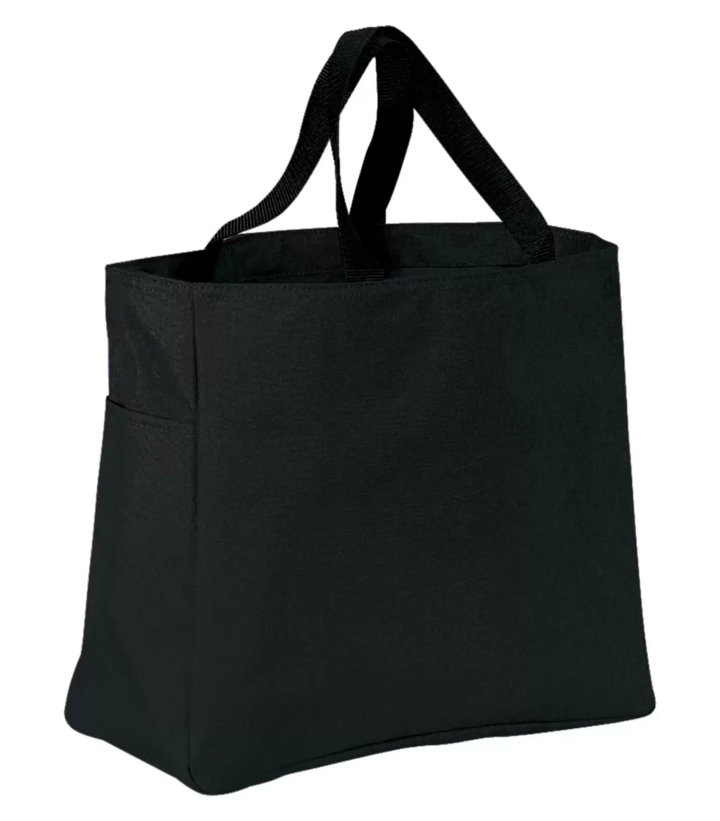 Durable 18 L Everyday Essential Reusable Tote Bag with Side Pocket - Black