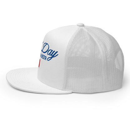Bad Day to be a Beer Embroidered Flat Bill Brim Mesh Trucker Hat