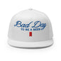 Bad Day to be a Beer Embroidered Flat Bill Brim Mesh Trucker Hat - White