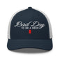Bad Day to be a Beer Embroidered Mesh Trucker Hat Blue - Navy/ White