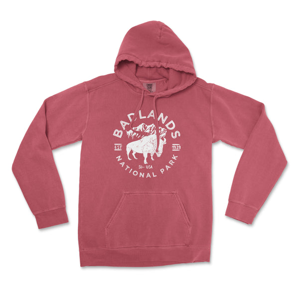 Badlands National Park Comfort Colors Hoodie - S / Crimson - hoodie