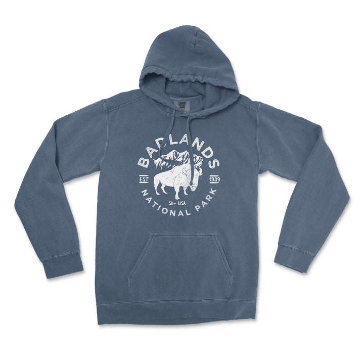 Badlands National Park Comfort Colors Hoodie - S / Denim - hoodie