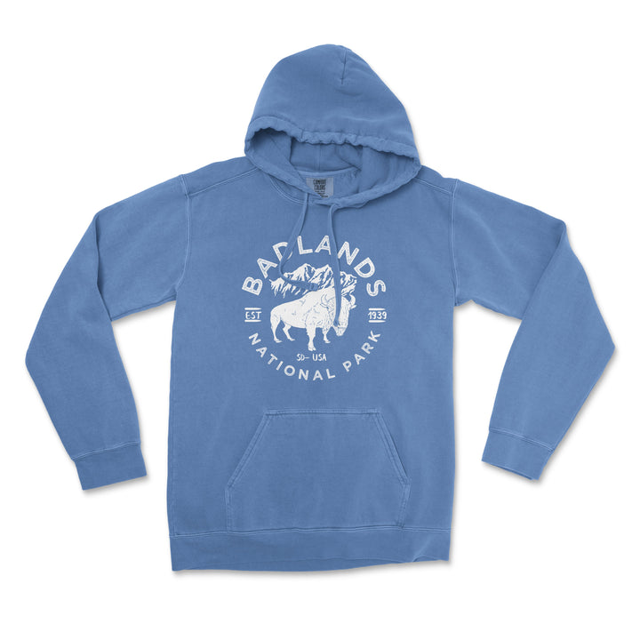 Badlands National Park Comfort Colors Hoodie - S / Flo Blue - hoodie