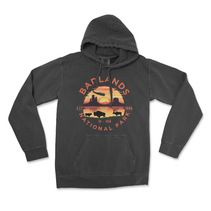 Badlands National Park Comfort Colors Hoodie - S / Pepper - hoodie