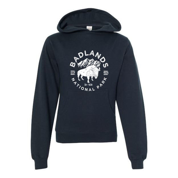 Badlands National Park Youth Hoodie Sweatshirt - S / Navy - hoodie