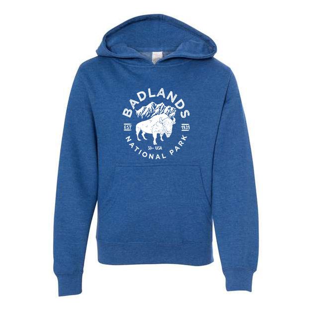 Badlands National Park Youth Hoodie Sweatshirt - S / Royal Heather - hoodie