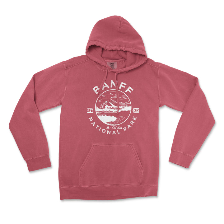 Banff National Park Comfort Colors Hoodie - S / Crimson - hoodie