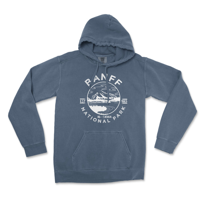 Banff National Park Comfort Colors Hoodie - S / Denim - hoodie