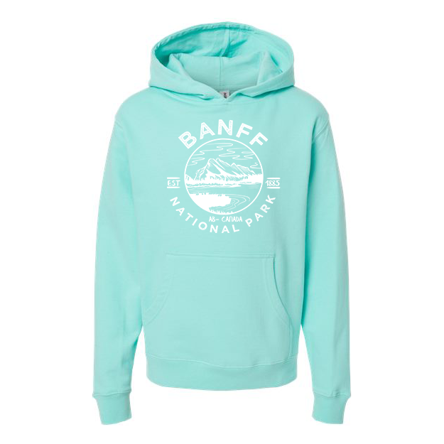 Banff National Park Youth Hoodie Sweatshirt - S / Mint - hoodie