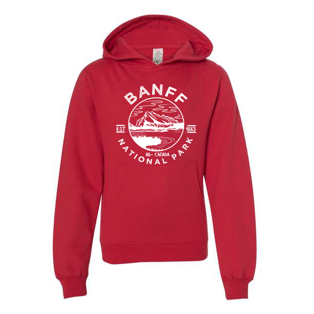 Banff National Park Youth Hoodie Sweatshirt - S / Red - hoodie