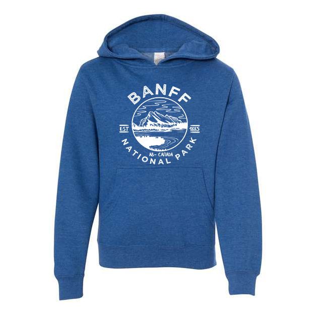 Banff National Park Youth Hoodie Sweatshirt - S / Royal Heather - hoodie