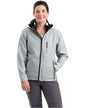 Woman wearing a Berne Ladies Hooded Softshell Jacket WJS301 in gray