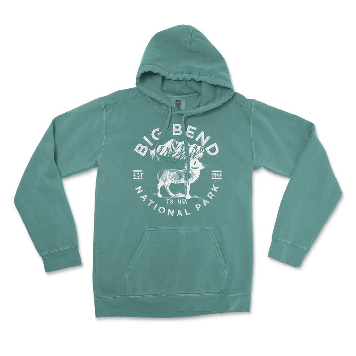 Big Bend National Park Comfort Colors Hoodie - S / Blue Spruce - hoodie