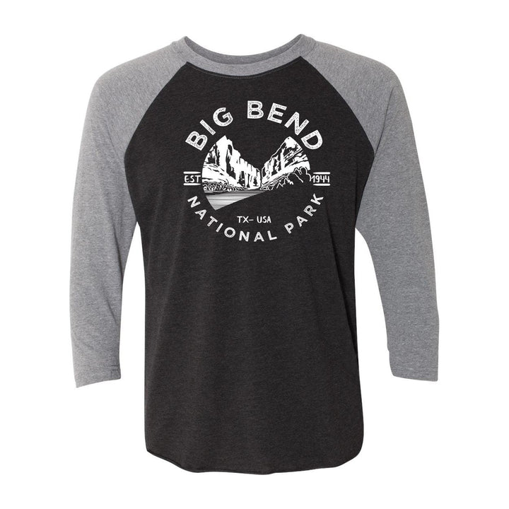 Big Bend National Park Raglan - HeatherSleeve Black / S - Raglan