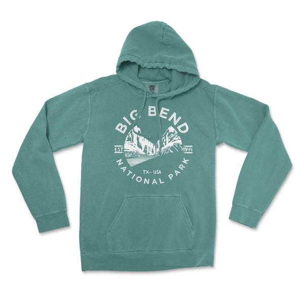 Big Bend Valley National Park Comfort Colors Hoodie - S / Blue Spruce - hoodie