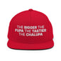 The Bigger the Fupa Tastier Chalupa Embroidered Flat Bill Brim Snapback Hat - Red