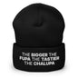 The Bigger the Fupa Tastier Chalupa Embroidered Knit Cuffed Beanie - Black