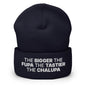 The Bigger the Fupa Tastier Chalupa Embroidered Knit Cuffed Beanie - Navy
