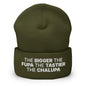 The Bigger the Fupa Tastier Chalupa Embroidered Knit Cuffed Beanie - Olive