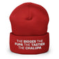 The Bigger the Fupa Tastier Chalupa Embroidered Knit Cuffed Beanie - Red