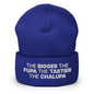 The Bigger the Fupa Tastier Chalupa Embroidered Knit Cuffed Beanie - Royal