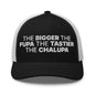 The Bigger the Fupa Tastier Chalupa Embroidered Mesh Trucker Hat - Black/ White